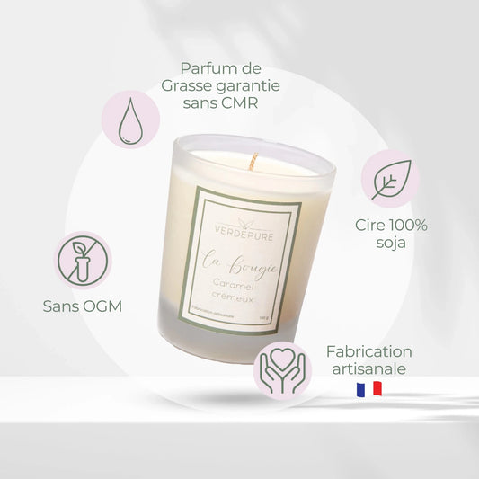 Bougie en cire végétale sans paraffine ni toxines VerdePure