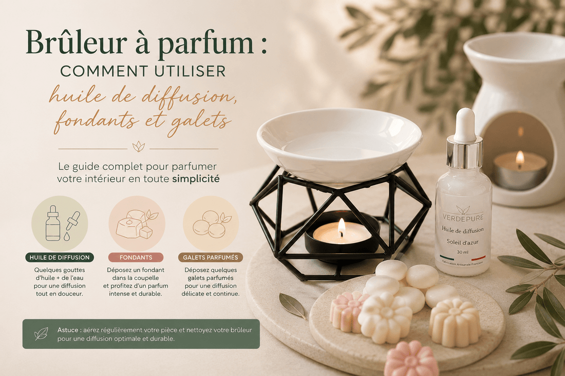 Brûleur à parfum : comment l'utiliser avec une huile de diffusion, des fondants ou des galets ? - VerdePure | Bougies et Parfums d'intérieur