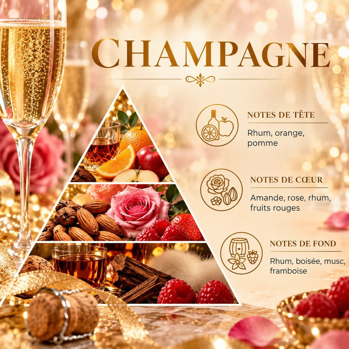 Bougie de Noël Champagne en cire végétale – VerdePure