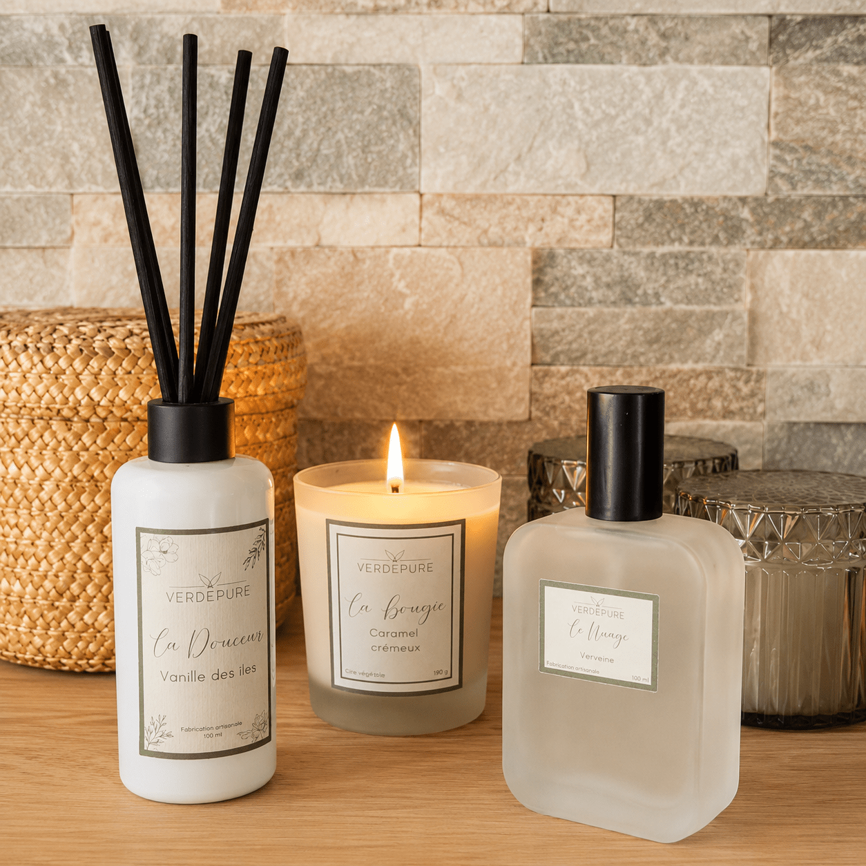 Rituel Parfumé VerdePure – coffret parfum d'ambiance sans alcool sans CMR