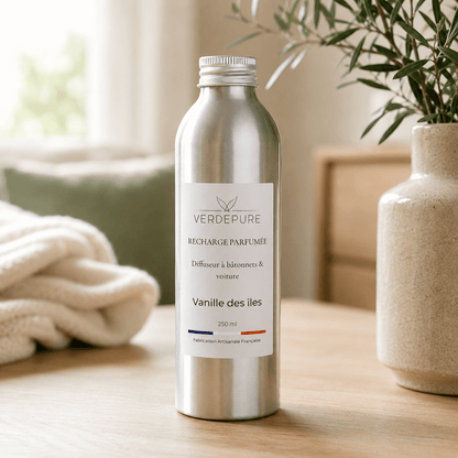 Recharge diffuseur à bâtonnets VerdePure 250ml – non toxique sans alcool
