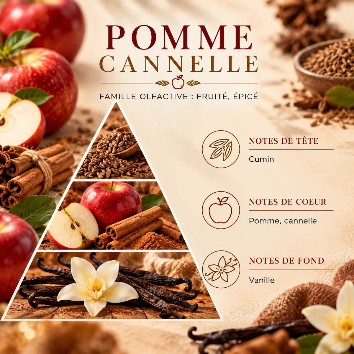 Bougie de Noël Pomme cannelle en cire végétale – VerdePure