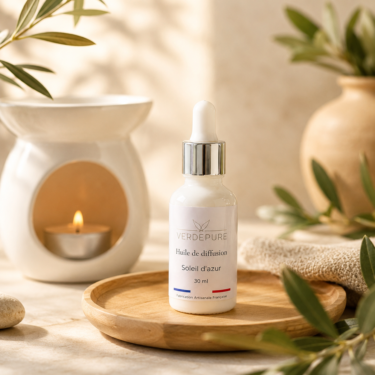 Huile de diffusion végétale VerdePure – compatible brûleur diffuseur électrique et galet